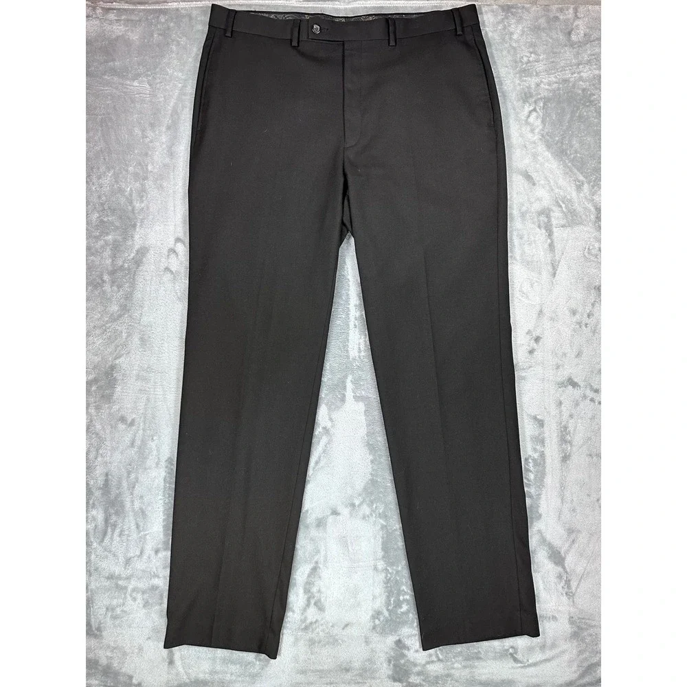 Lauren Ralph Lauren Mens Black Dress Pants Flat Front Trousers 38W x 34L CA01129